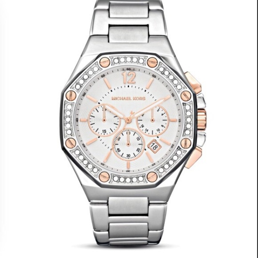 Michael Kors Mk-5504 stainless & rose gold watch